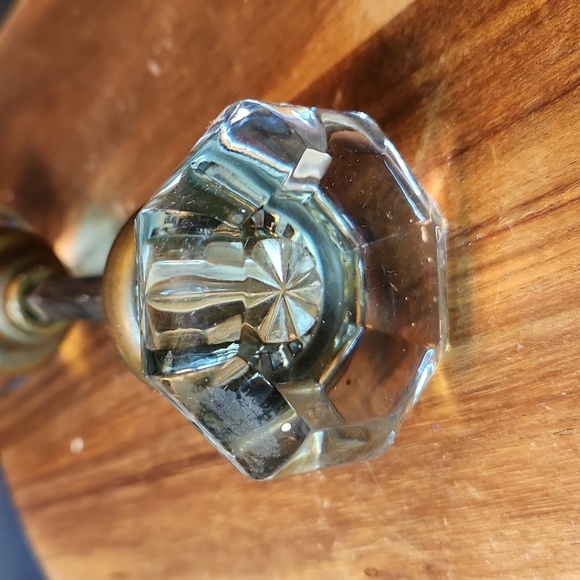 Antique Vintage Clear Glass and Brass Door Knobs - Picture 4 of 8